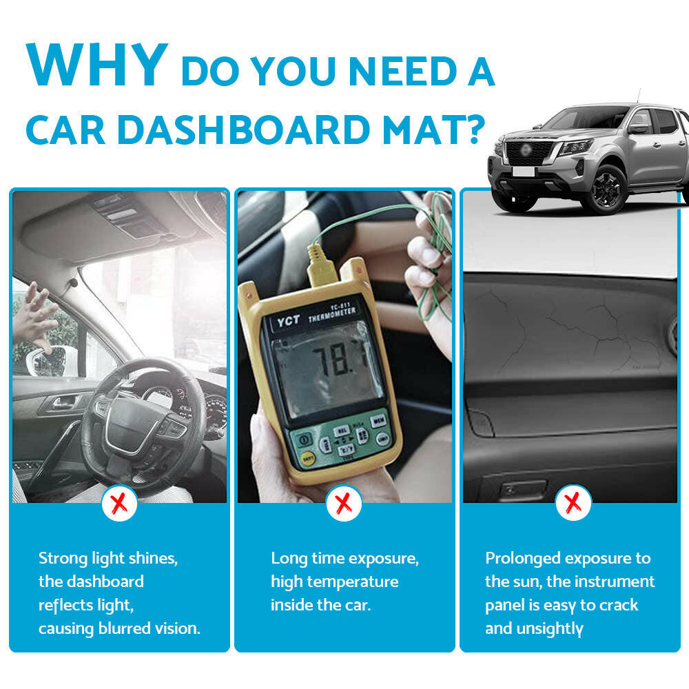 Black Non-Slip Dash Mat Suitable For Hyundai iX35 2010–2015 Dashboard Cover.