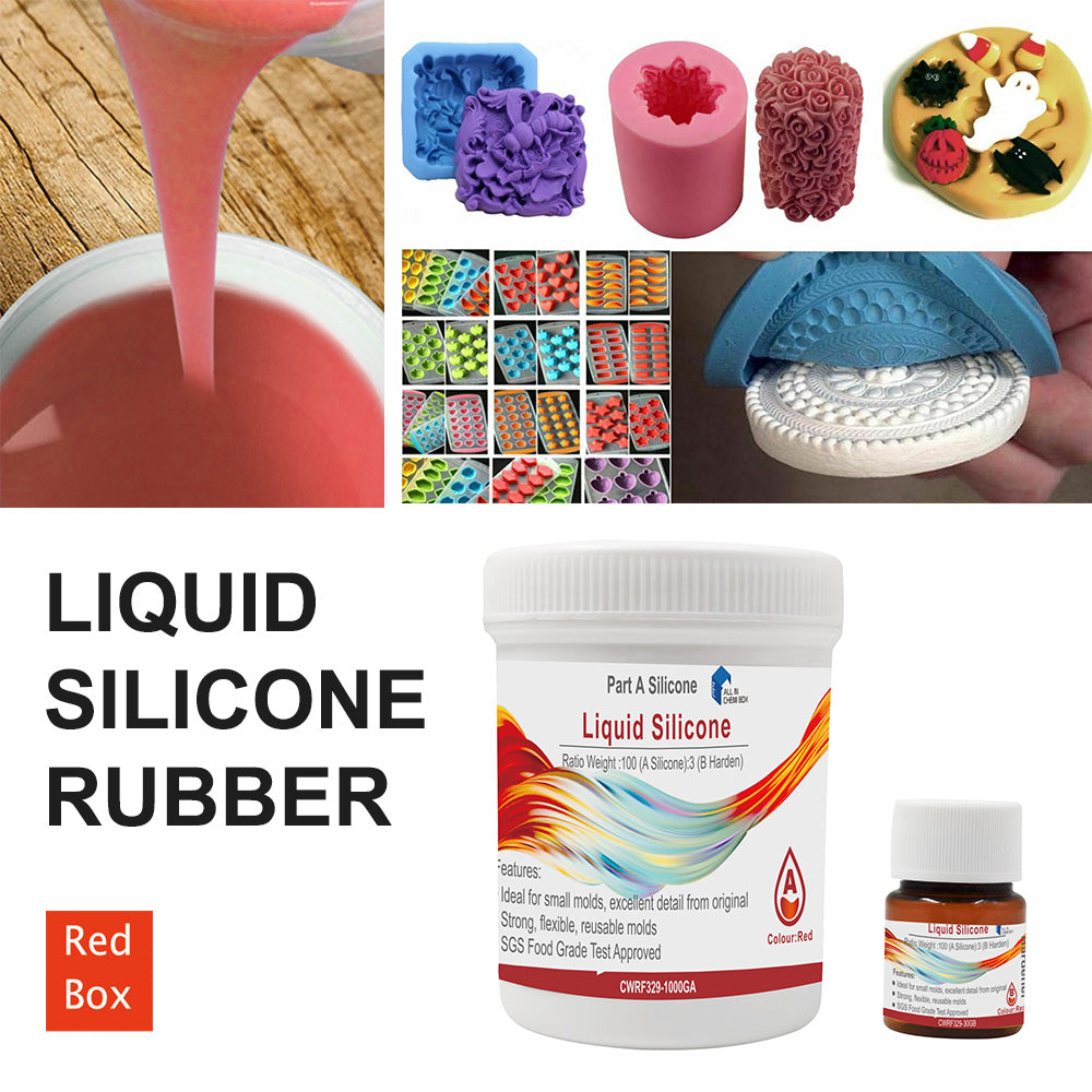 SH25 Liquid Silicone Rubber Mould Making Kit 100:3 Mix - 1Kg 5Kg 10Kg Red.