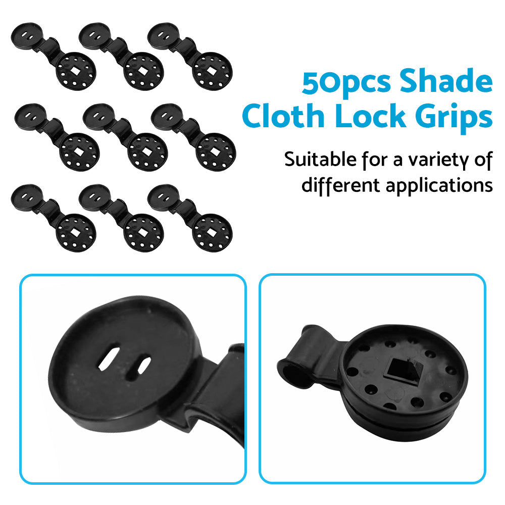 50x Shade Cloth Heavy Duty Lock Grip Clamps Reusable Windproof Awning Grip