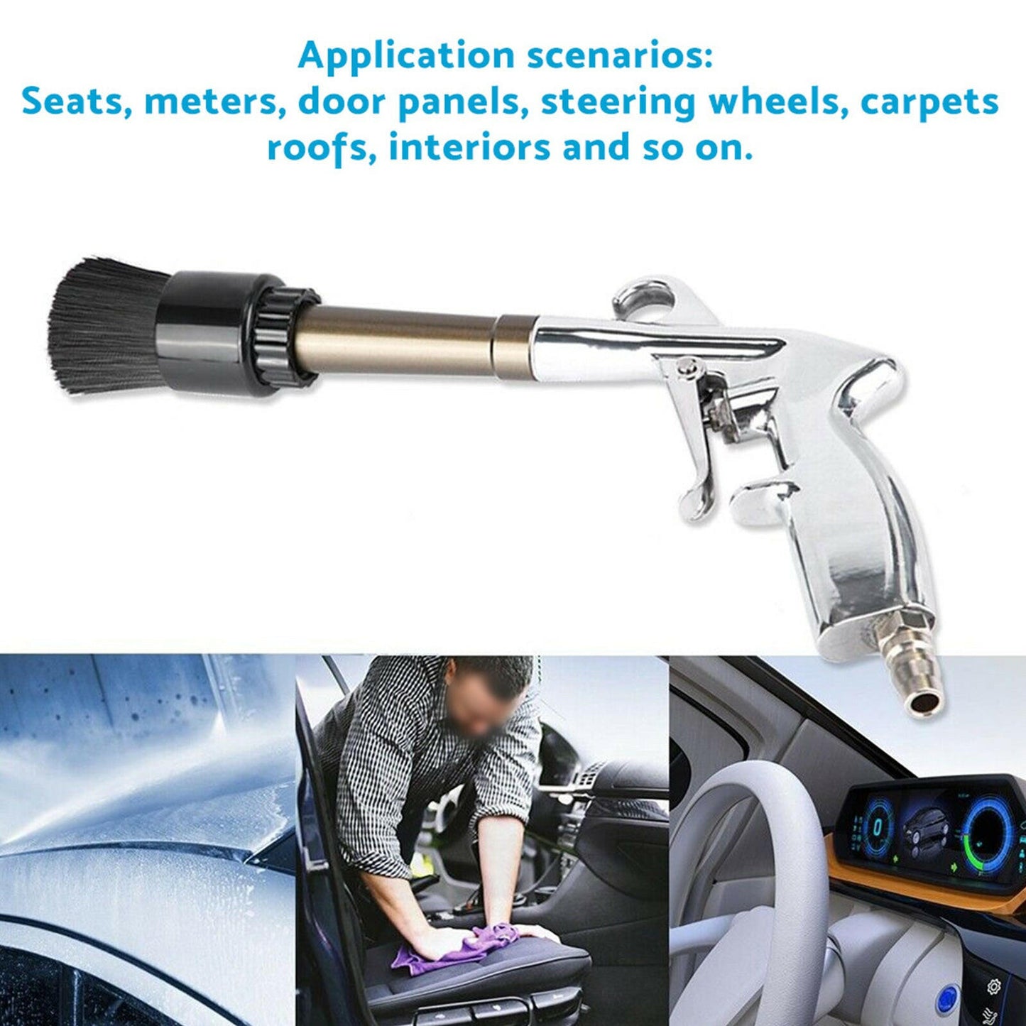 Car Cleaning Gun Aluminum Alloy Ergonomic Handle Rust-Proof Durable 0.8 MPa.