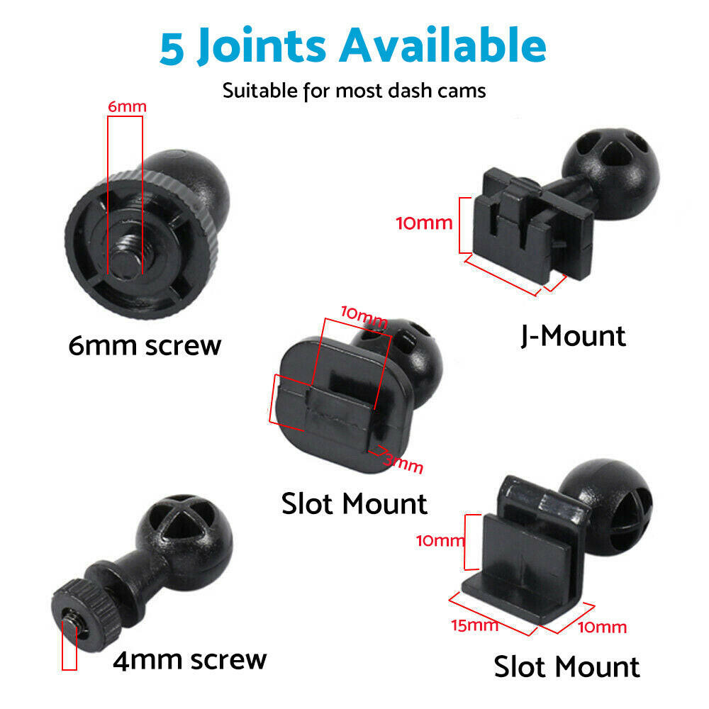 5 Joint Suction Cup Mirror Mount Clips Suitable For Most Dash Cam GPS Units