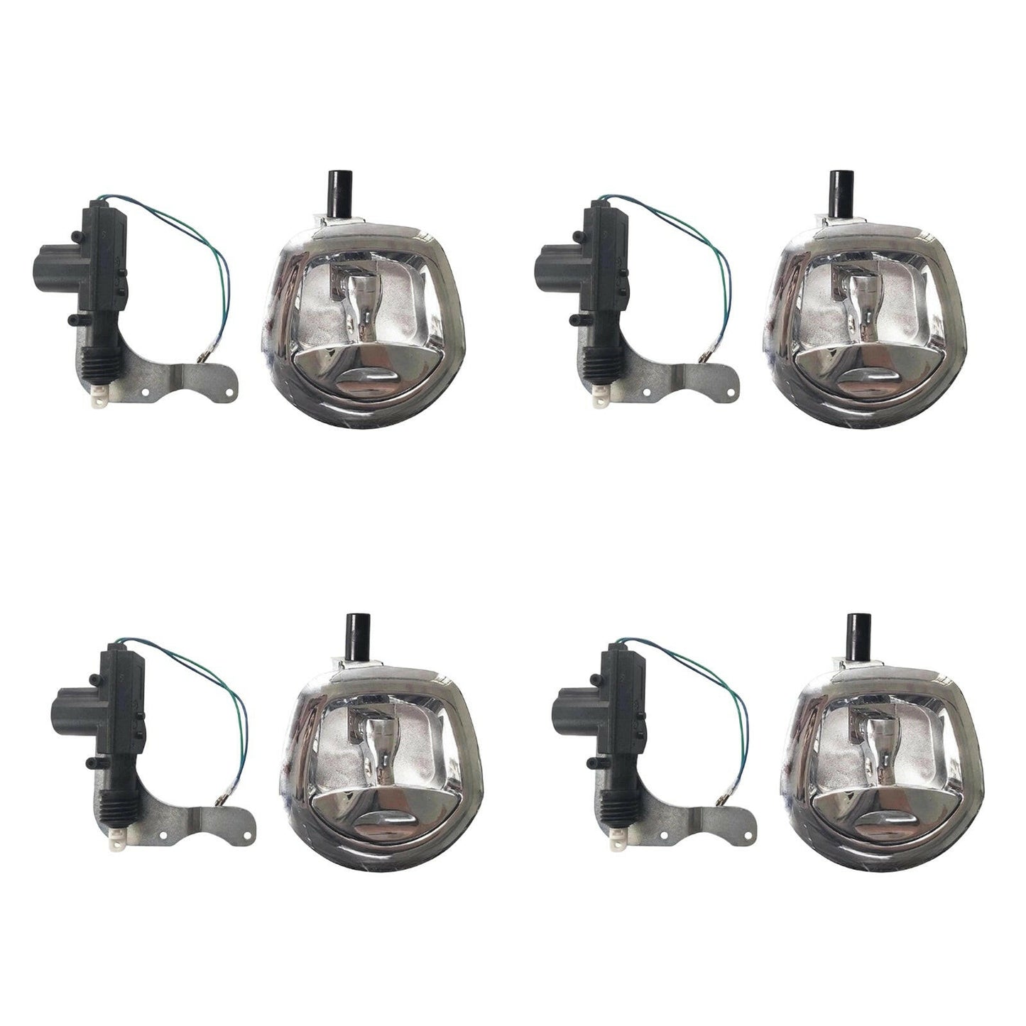 4x Chrome Power Operated Recessed Folding Whale Tail T-Lock Handle Suitable For Toolbox.