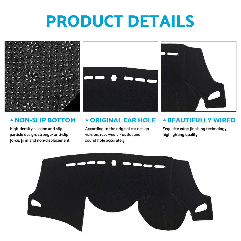 Non-Slip Dash Mat Suitable For Hyundai i30 Hatch 2012-2017 Black Dashboard Cover.
