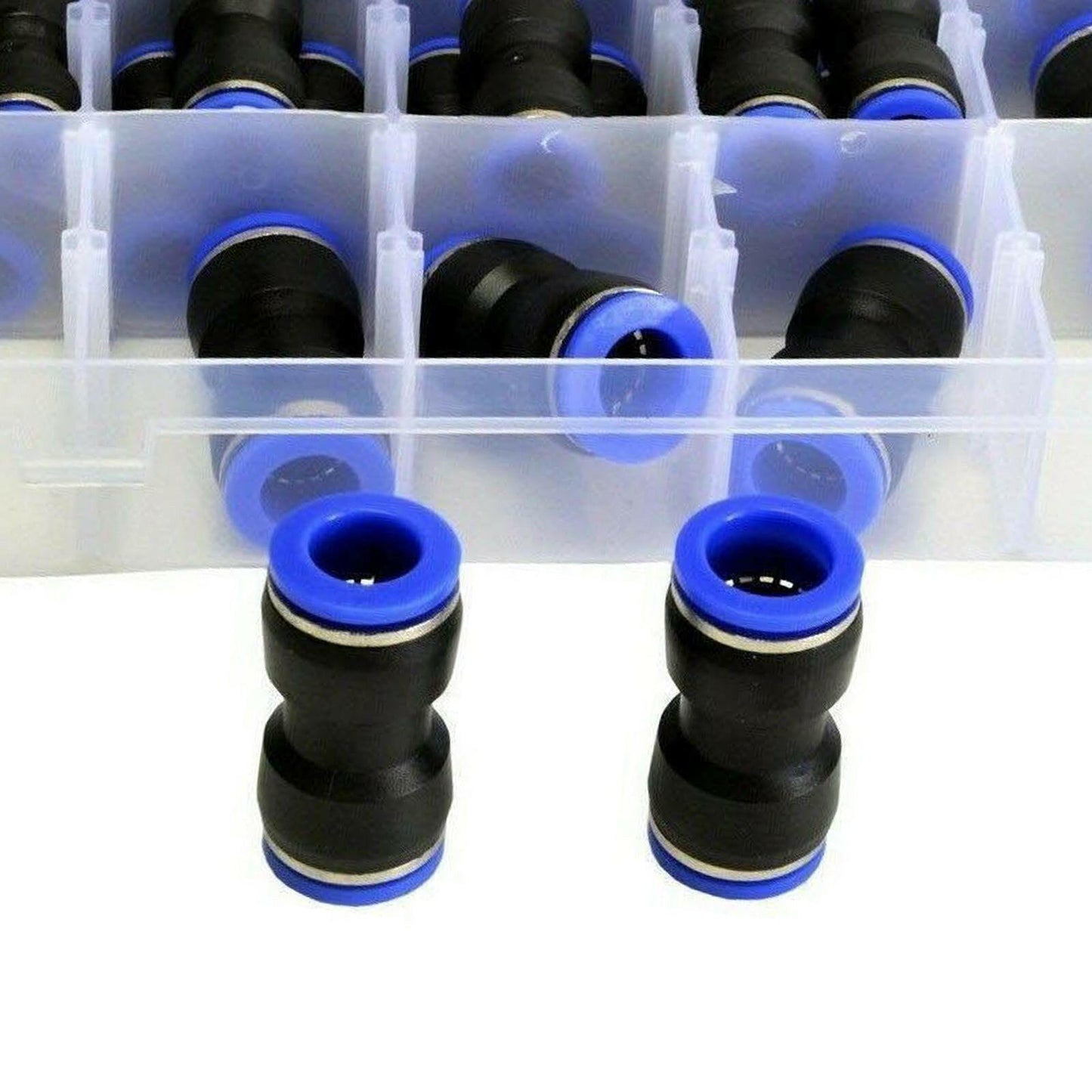 58pcs Air Line Coupler Push-In Hose Joiner Metric Quick Connect Kit Nylon Hose.