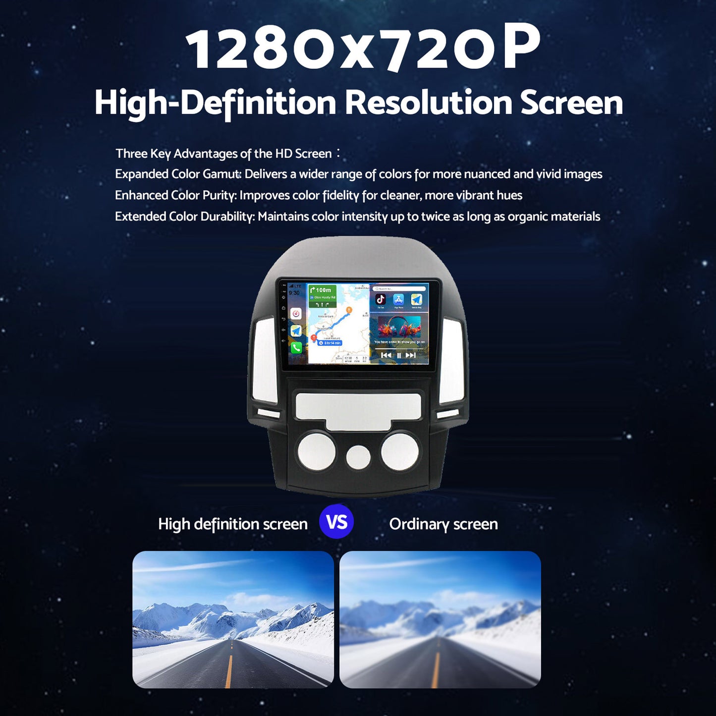 In-Dash Units Android 13 Stereo GPS CarPlay Suitable for Hyundai i30
