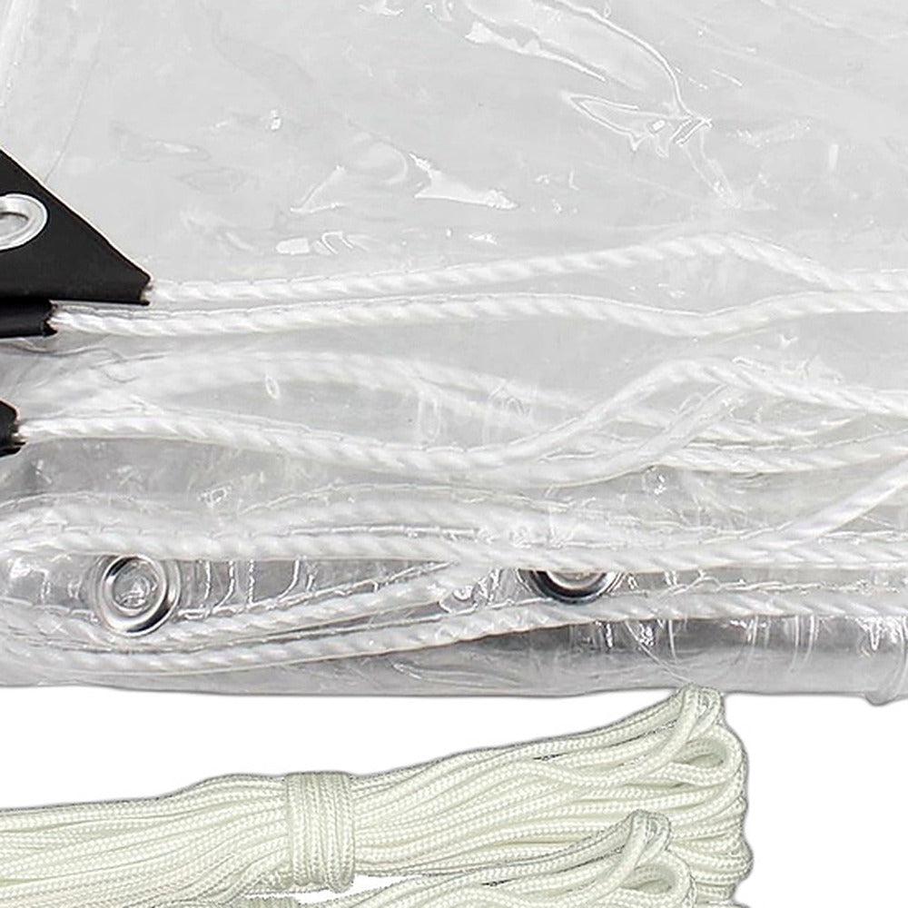 200cmx300cm Clear PVC Tarp Heavy Duty Waterproof Plant Cover with Grommets - XQ1