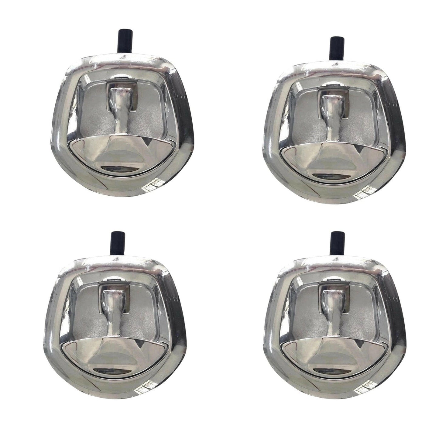 4x Chrome Power Operated Recessed Folding Whale Tail T-Lock Handle Suitable For Toolbox.