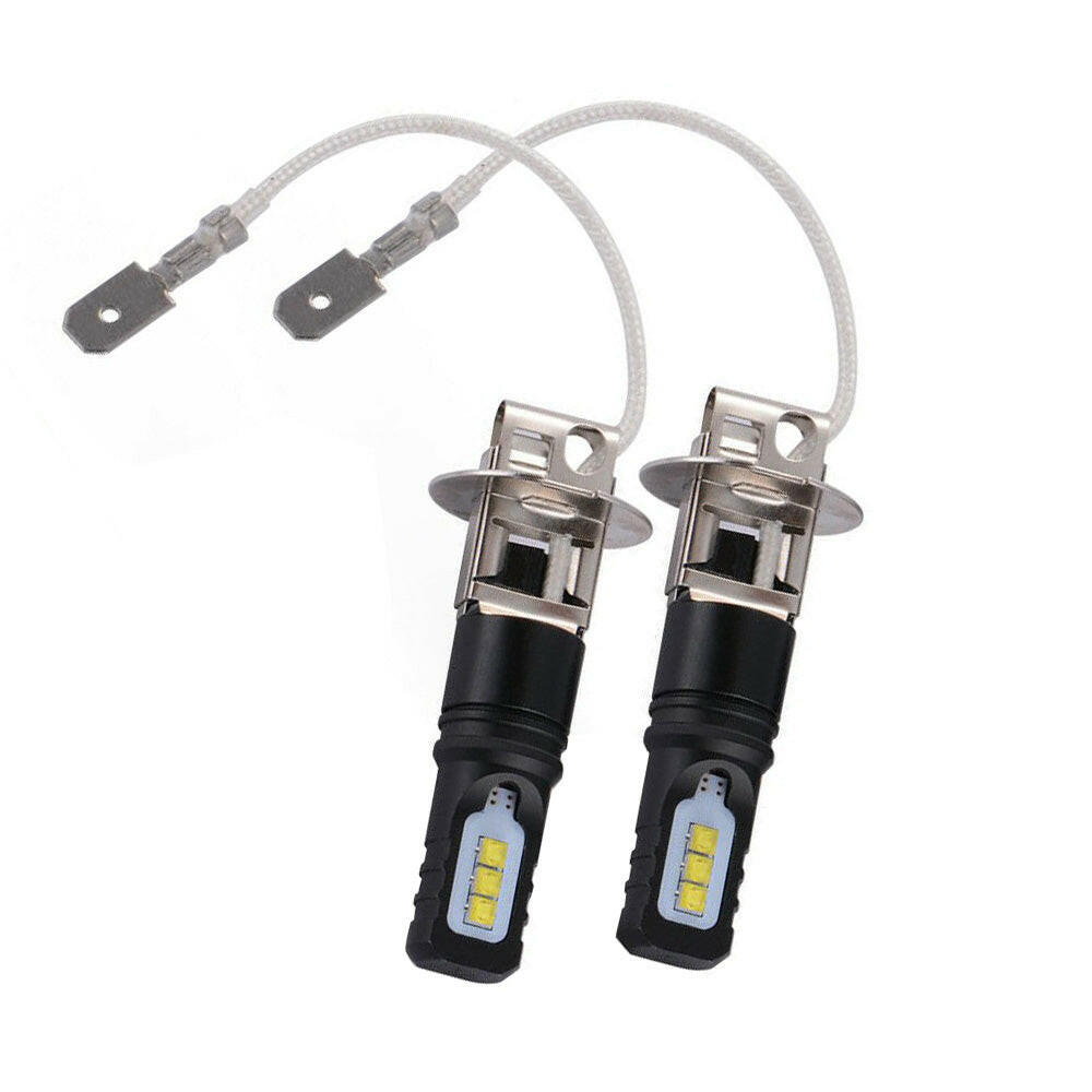 2x H3 80W 6000LM LED Headlight Bulbs White 6500K Suitable For Car Use.