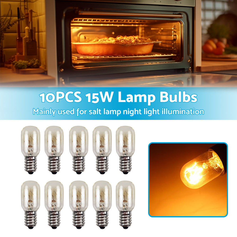 10PCS E14 Salt Lamp Globe Bulb 15W Light Bulb 230v Refrigerator Oven Replacement.
