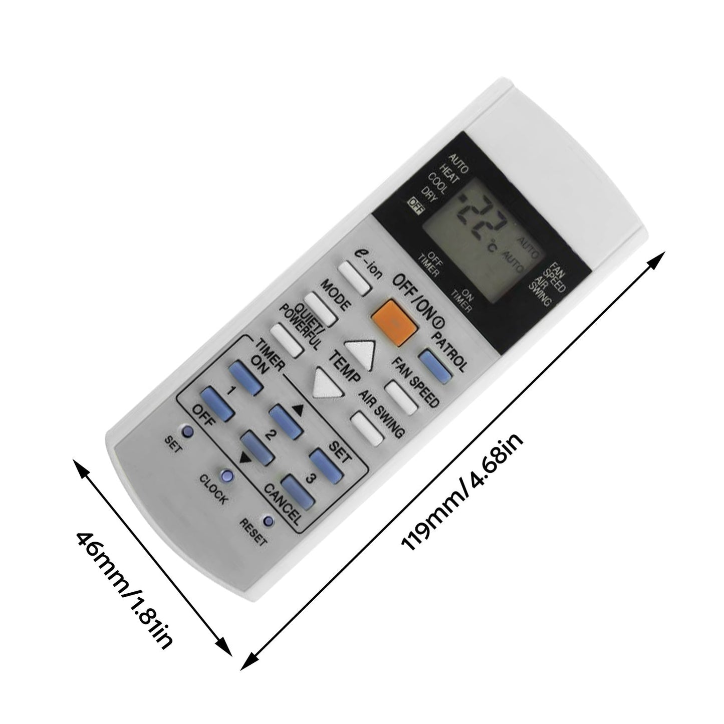 Air Conditioner Remote Replacement Suitable For Panasonic Models A75C3012 & A75C3762 (Type A or C)