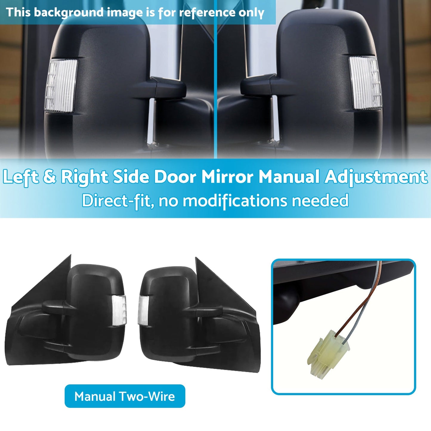 Left & Right Side Door Mirrors with Manual Adjustment Suitable For LDV V80 2013-Onward