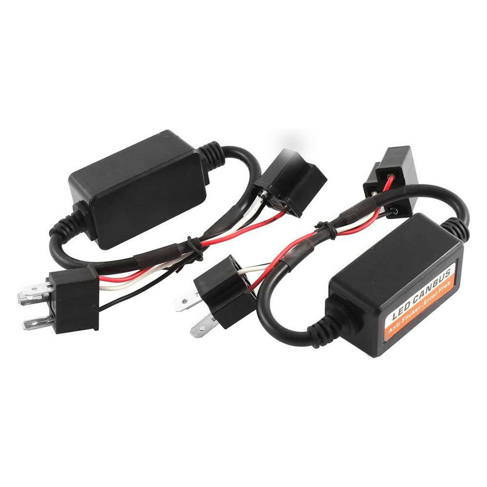 2x H4 LED Headlight Canbus Error Free Anti-Flicker Resistor Canceller Decoder ST.