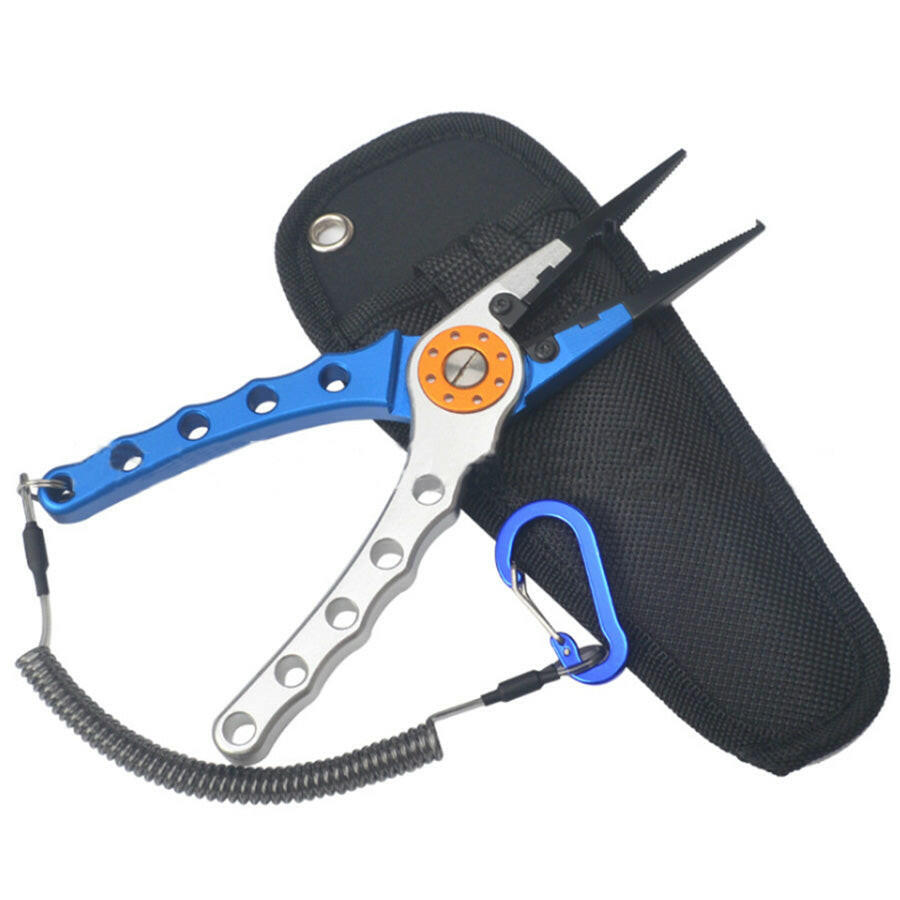 7.9in Aluminium Fishing Pliers Hook Remover Line Cutting Mono Braid Fish Grip.