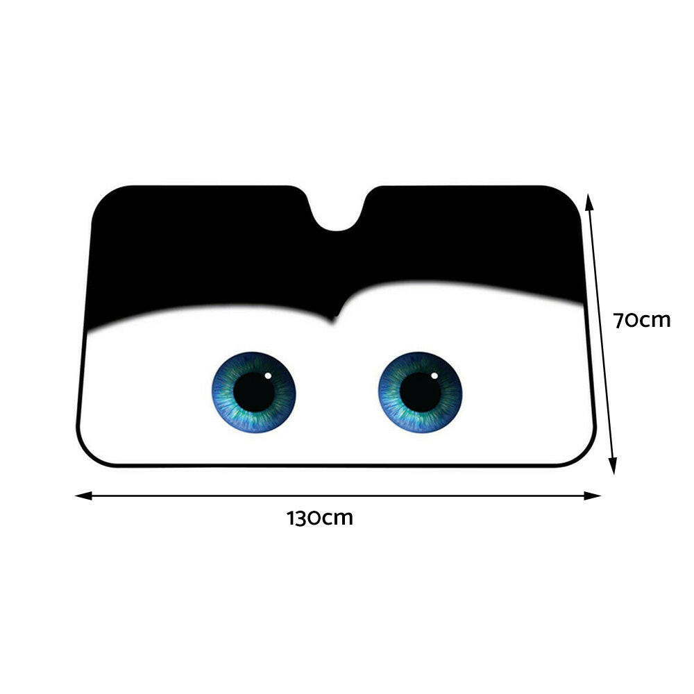 Car Windscreen Sun Shade Cover Black Eyes Anti-UV Aluminium Foil Heat Blocking.