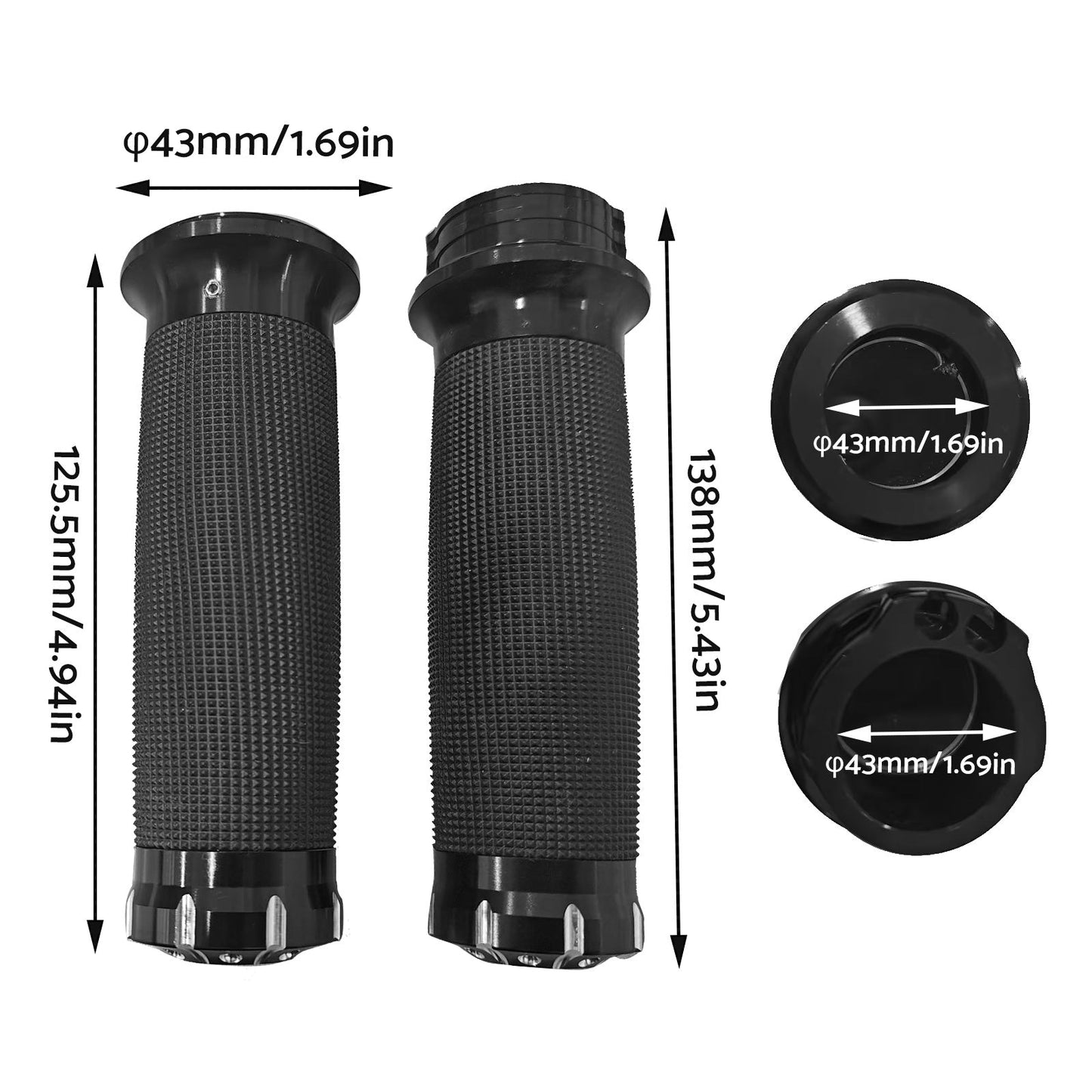 2PCS Motorcycle Handle Bar 1 inch Hand Grip Suitable for Harley Dyna Sportster.