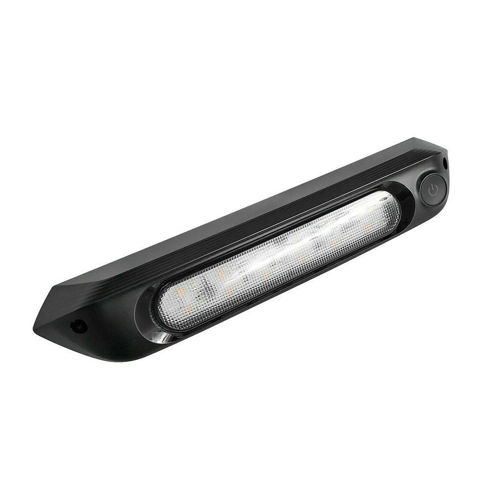 287mm Black Dual LED Bug Light 12V Awning Light with On/Off Switch Amber & White Lights.