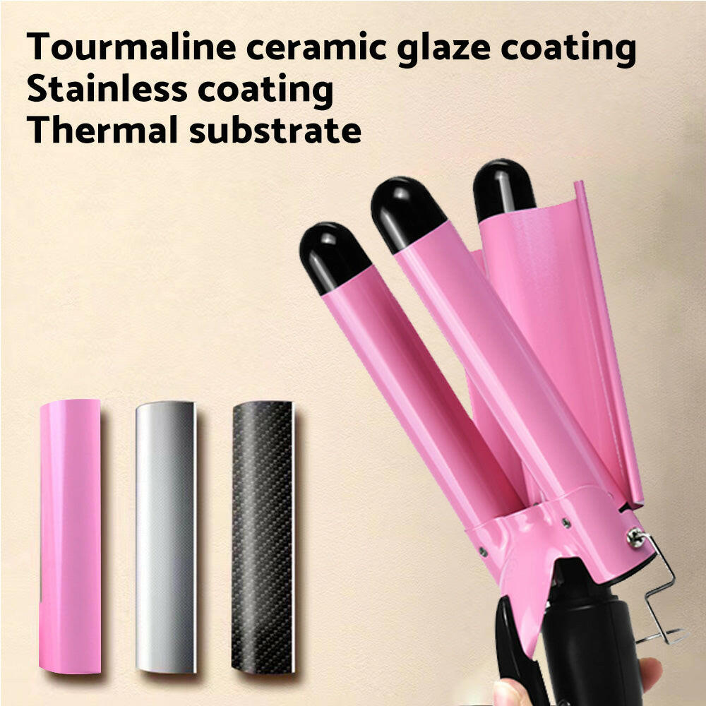 25mm Ceramic Triple Barrel Hair Curler Curling Iron Wave Wand Salon Styler.