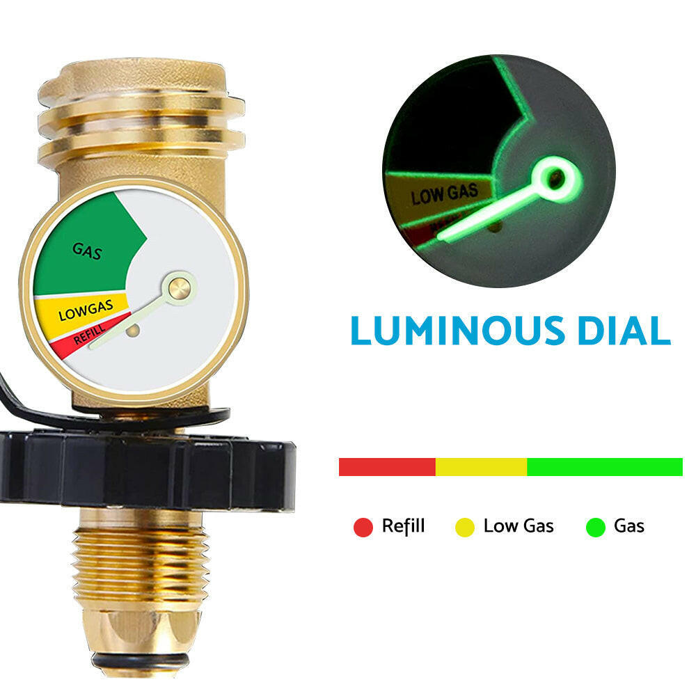 QCC Gas Pressure Gauge Level Indicator Suitable For Propane Gas Bottle Cylinder.