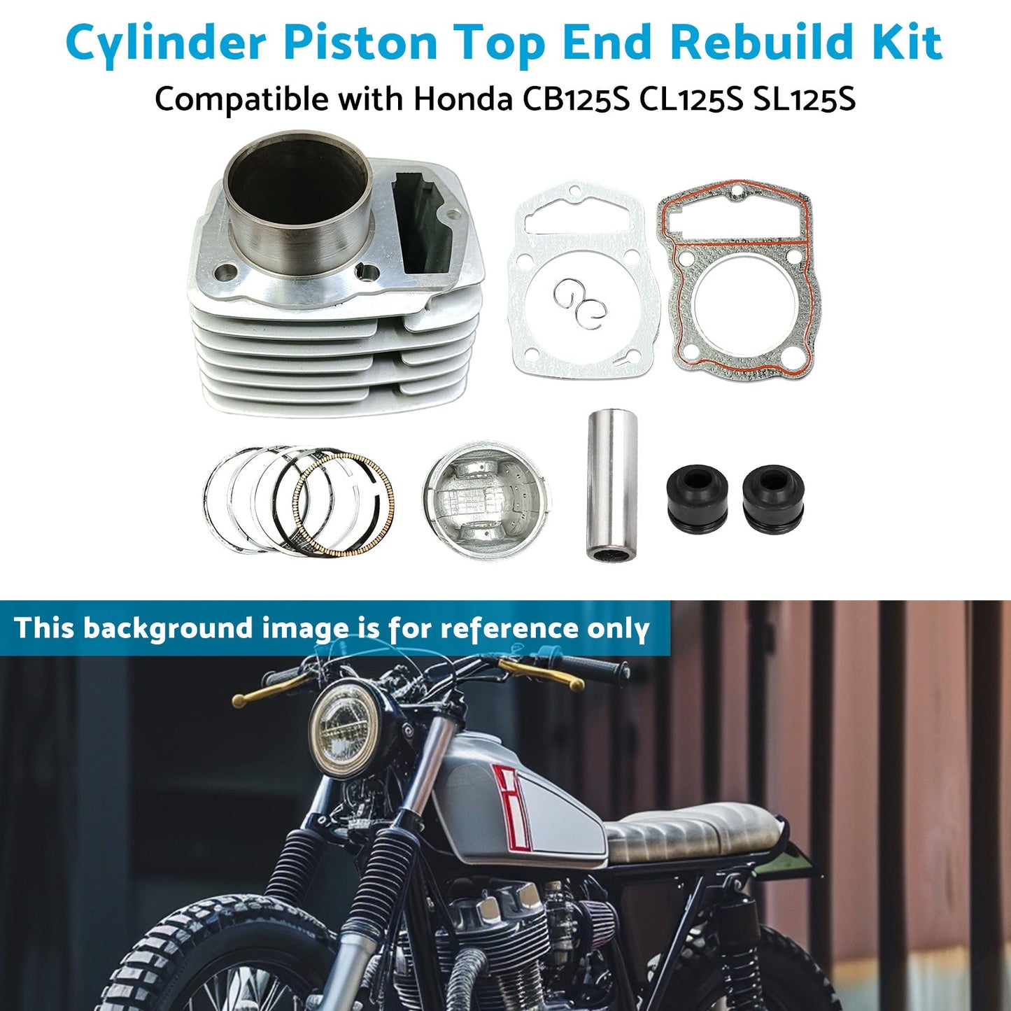 CL125S SL125S Cylinder Piston Top End Rebuild Kit Suitablefor Honda CB125S 71-85.