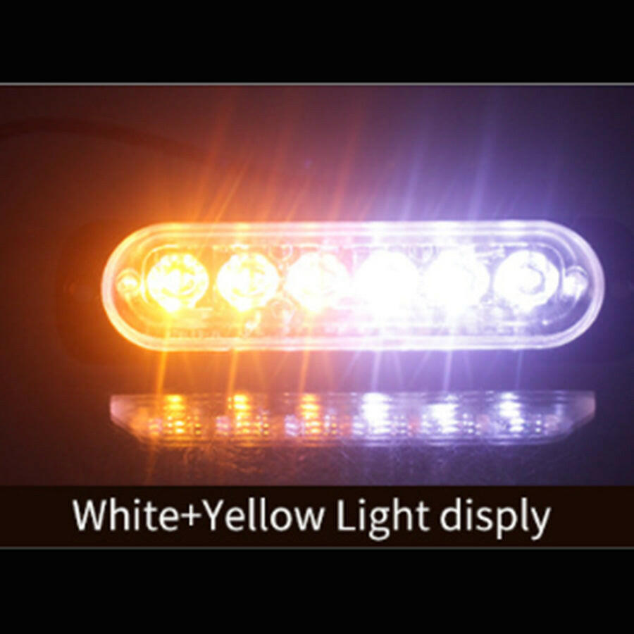 10x Amber Strobe Light 6 LED Grill Mount Flashing Beacon Suitable For Recovery Breakdown Use.