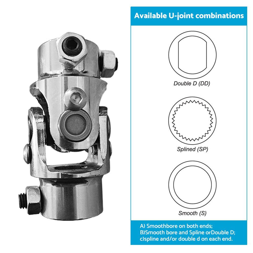 Steering Universal U-Joint 3 or 4 Inch DD To 3 or 4 Inch DD Double D Steel Suitable For Hotrod AU