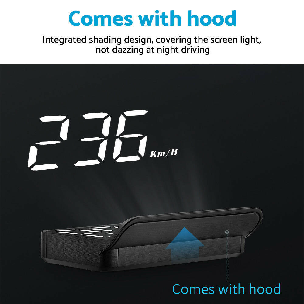 Universal Car Head Up Display GPS Speedometer Digital Speed Warning OBD2.