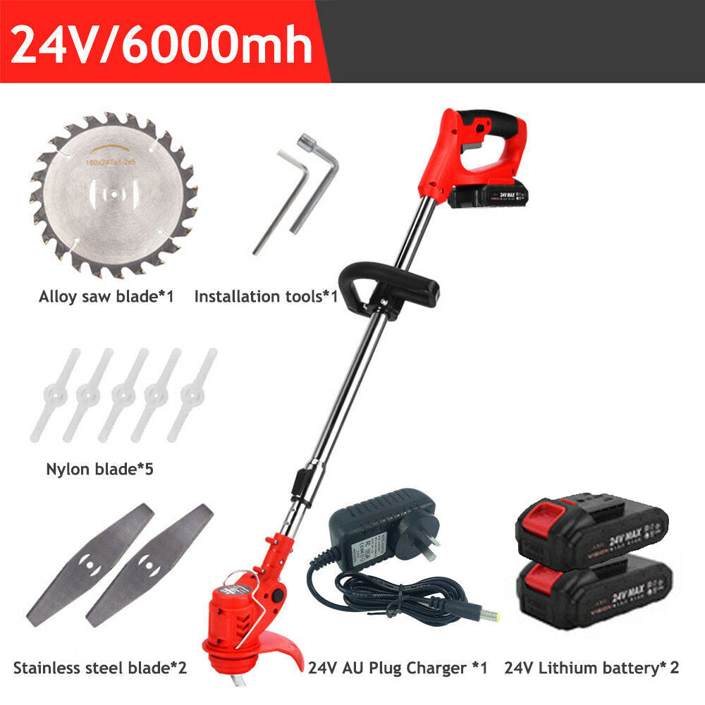 Cordless Grass Trimmer Electric Whipper Snipper Strimmer 7-Blade Suitable For Lawn Care.