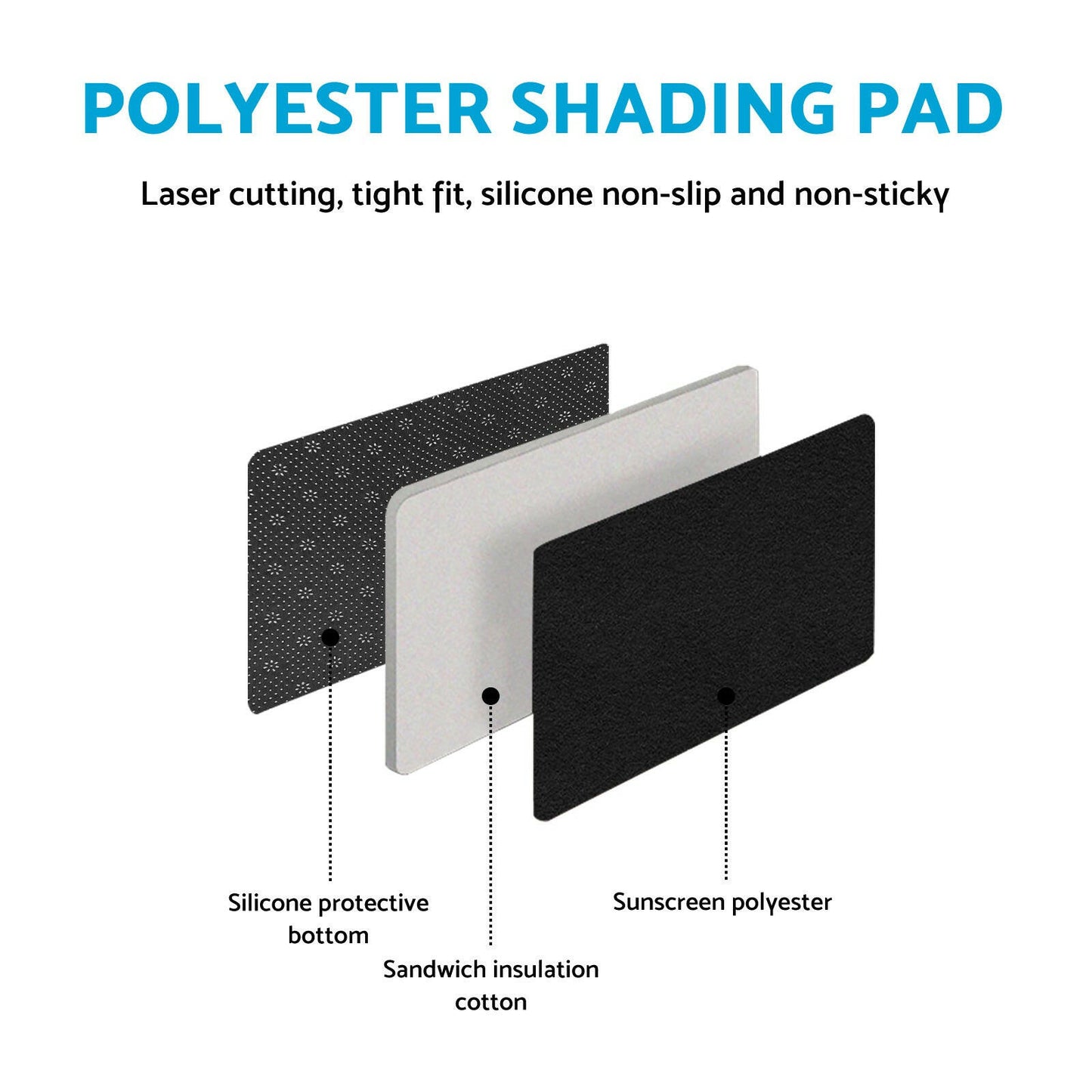 Non-Slip Dash Mat Dashboard Cover Black Suitable For Toyota Camry 2007-2011.