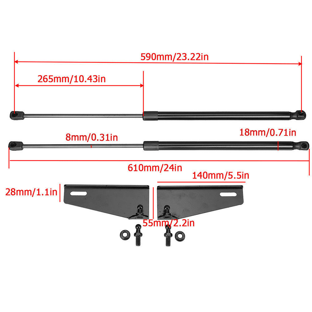 2x Front Hood Bonnet Shock Up Lifter Gas Strut Suitable For Isuzu D-Max Dmax 2020-2022.