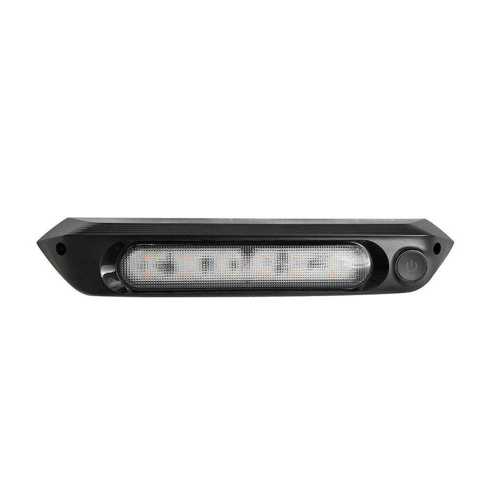 287mm Black Dual LED Bug Light 12V Awning Light with On/Off Switch Amber & White Lights.