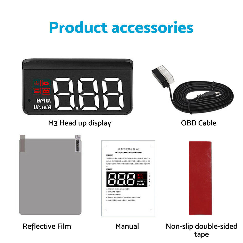 Universal Car Head Up Display GPS Speedometer Digital Speed Warning OBD2.