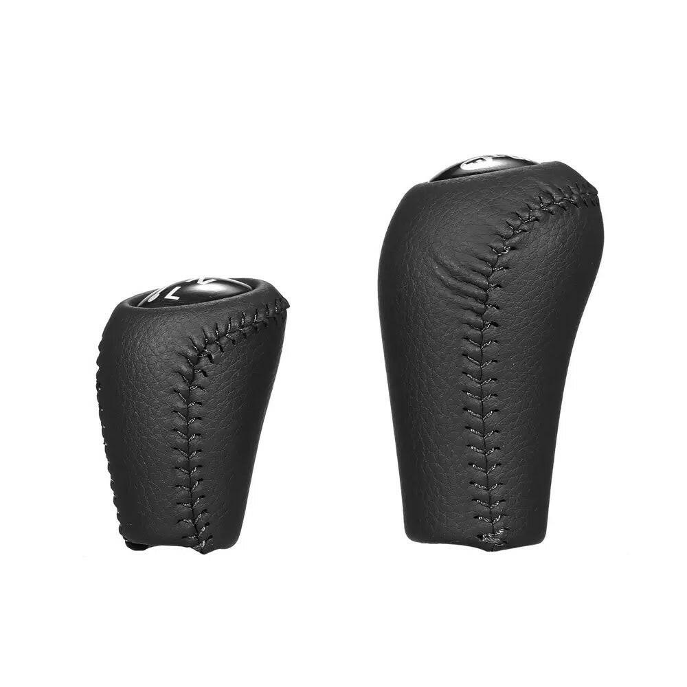 Black Leather Manual Gear Knob Set Suitable For Toyota 4Runner Hilux Land Cruiser Prado.