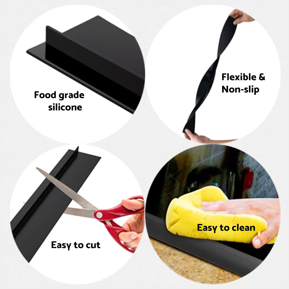 Kitchen Silicone Stove Counter Gap Cover Oven Guard Spill Seal Slit Filler Suita