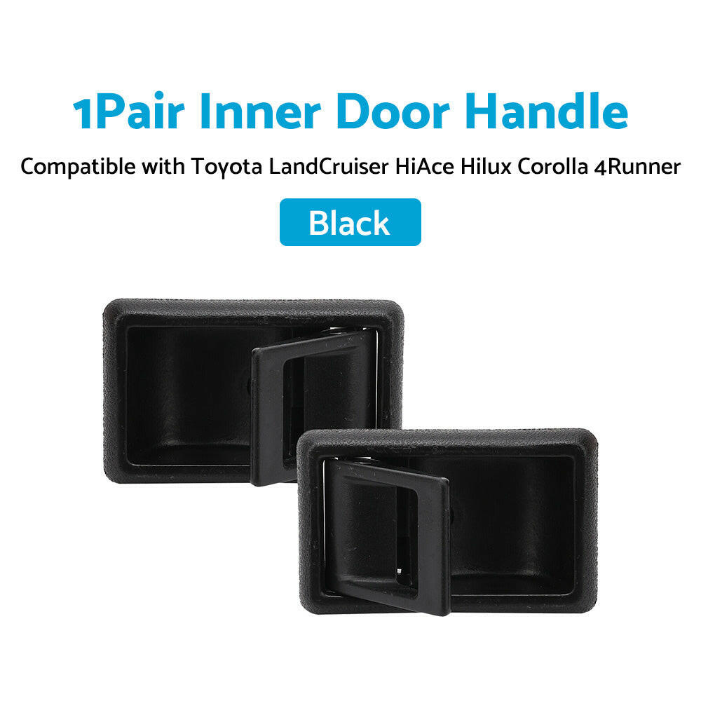Pair Inner Door Handle Black Suitable For Toyota Landcruiser 75 78 79 Series Front / Rear