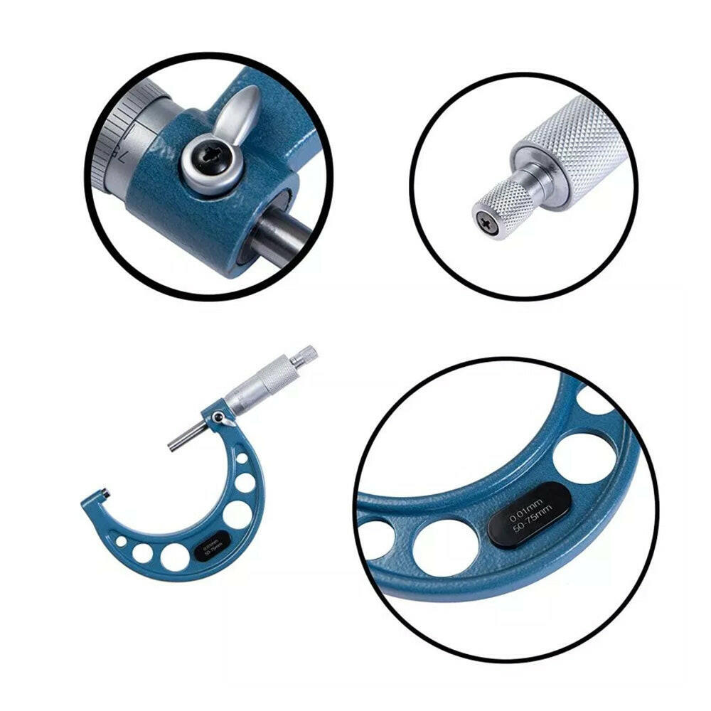 4x Outside Micrometer Set 0–100mm Carbide Tip Precision Measuring Tool 0.01mm Suitable For Machinist.