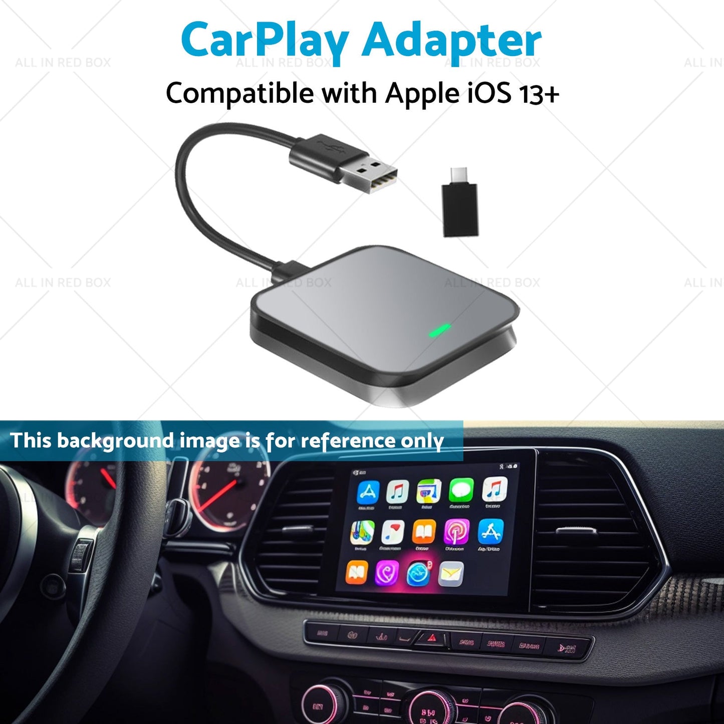 Gray Bluetooth USB Wireless Receiver Suitable For Apple CarPlay Adapter.