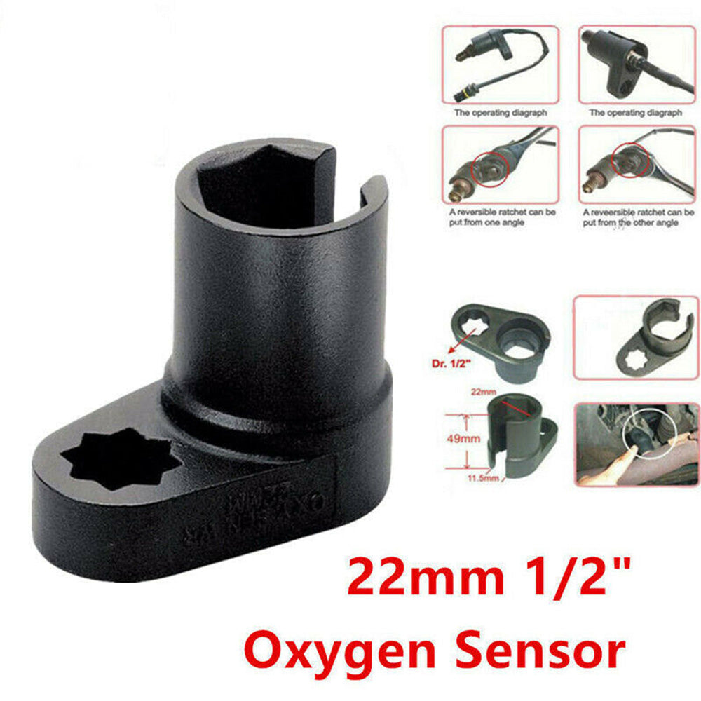 Oxygen Sensor Offset Wrench 22mm 1 Inch or 2 Inch Flare Nut Socket Removal Tool Universal