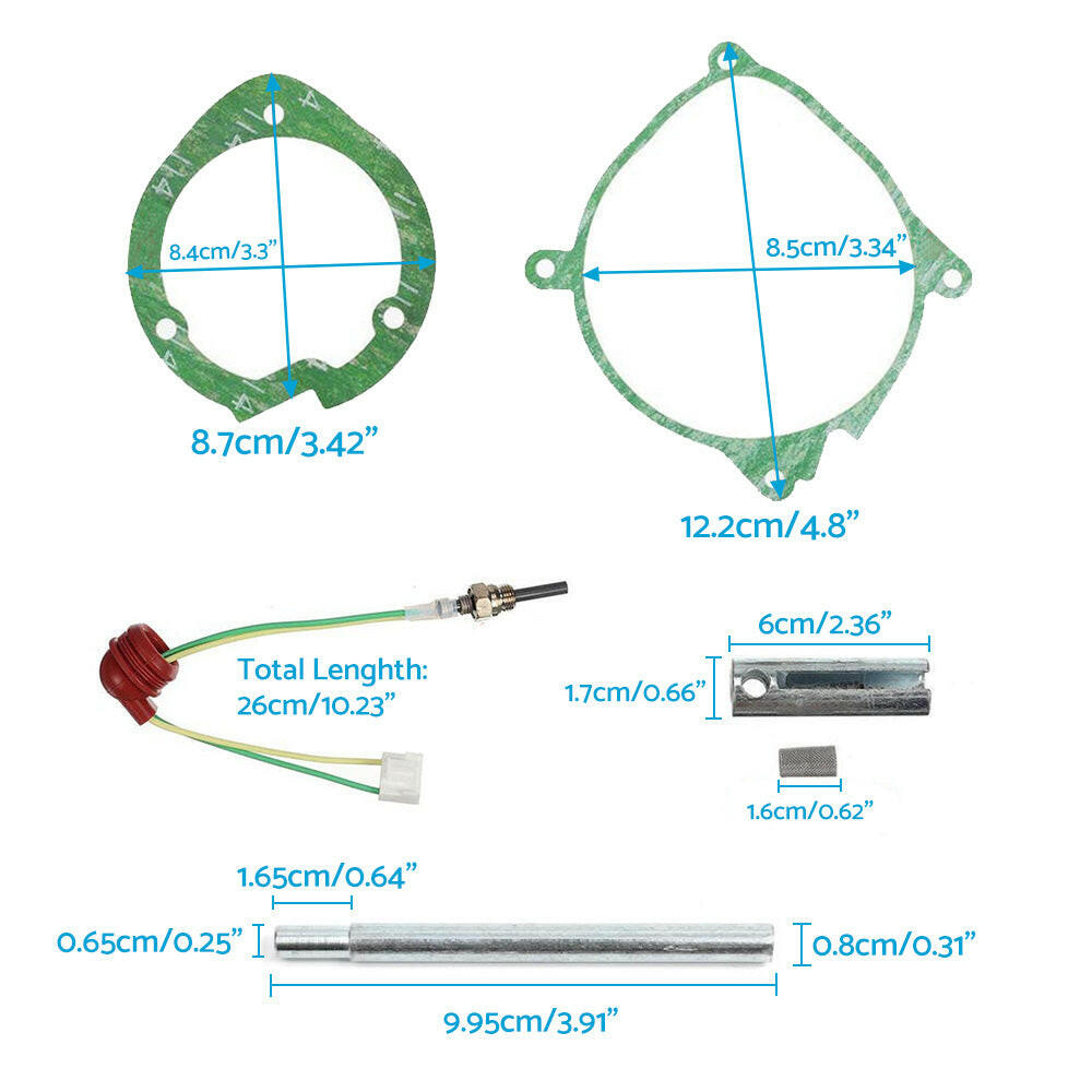7x Car Air Diesel Gasket and Ceramic Glow Plug Kit Suitable For Chinese Diesel Heater 2KW.