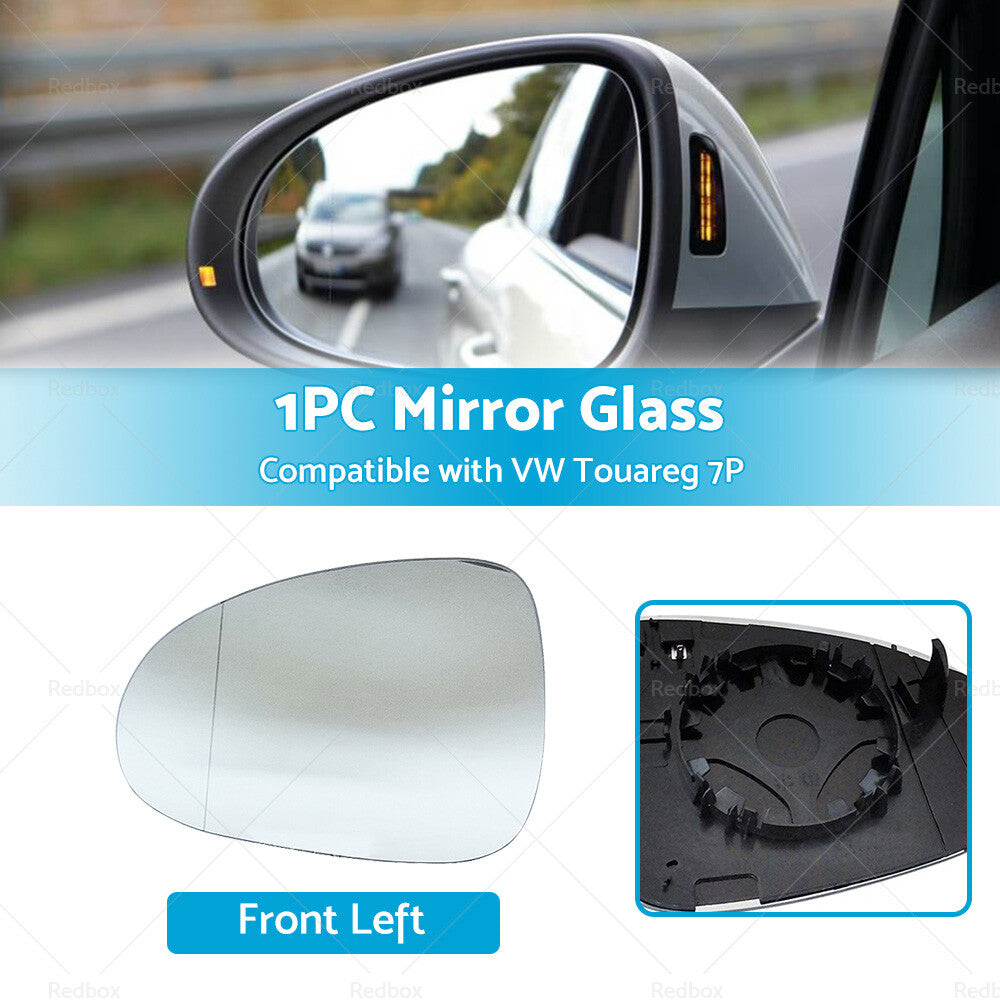 Left Heated Convex Mirror Glass Suitable for VW Touareg 7P