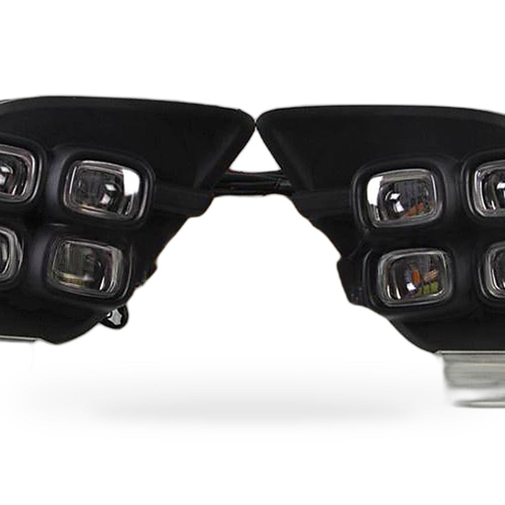 LED DRL Fog Light Frame Suitable for Toyota Hilux Revo 2015-2017 4-Eye White - XQ1