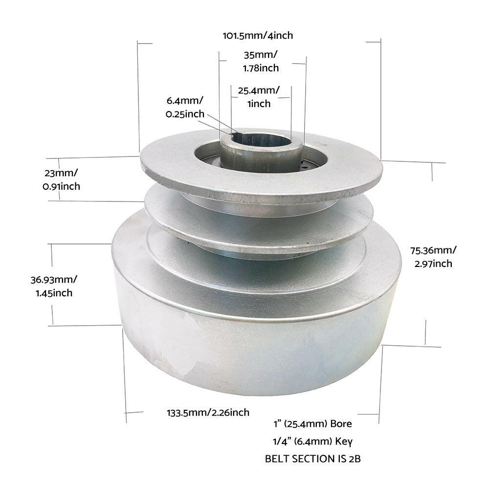 Heavy Duty Centrifugal Clutch 25.4mm 1 Inch Bore Dual Pulley Suitable For 8HP-16HP Engine 200630.