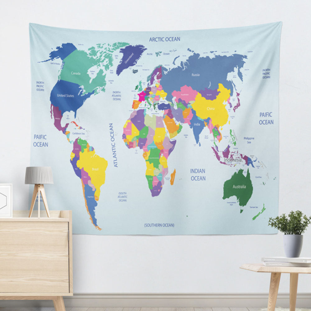 MAP OF THE WORLD LAMINATED LARGE POSTER 130*150CM / 200*150CM FLAGS WALL PRINT.