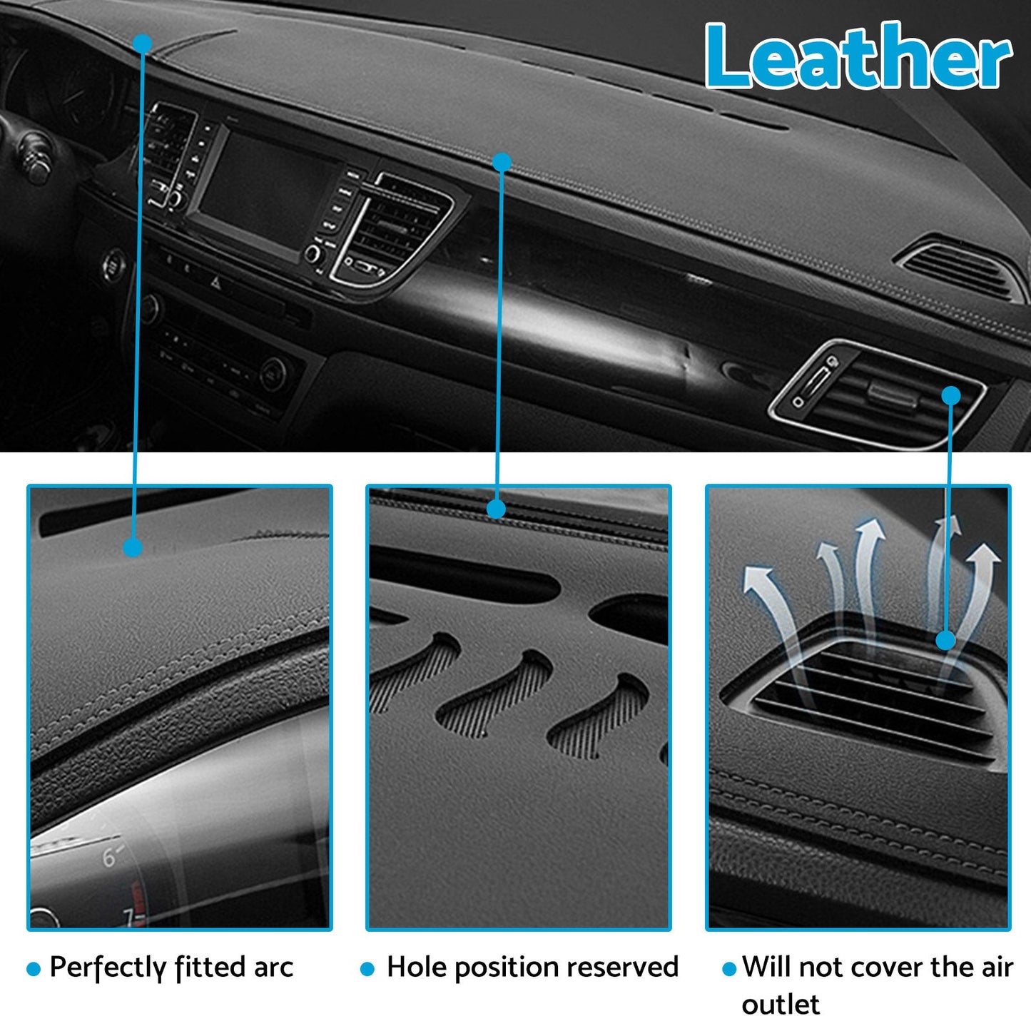 Dash Mat Dashboard Cover Microfiber Leather Suitable For Mitsubishi Outlander ZJ / ZK 2012-2021