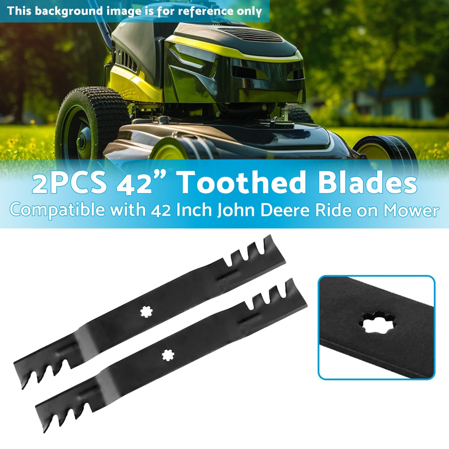 2PCS 42 inch Toothed Blades Suitable for John Deere M154061 M154062 GX22151.