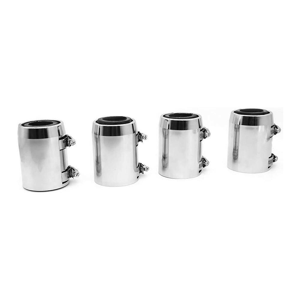 48inch Flexible Stainless Steel Radiator Hose Kit With Chrome Caps Suitable For Car Polished.