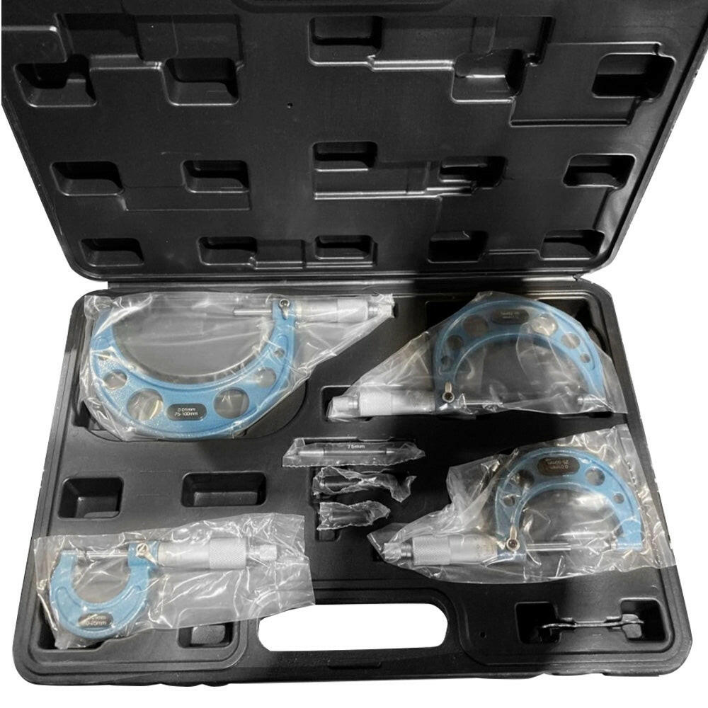 4x Outside Micrometer Set 0–100mm Carbide Tip Precision Measuring Tool 0.01mm Suitable For Machinist.
