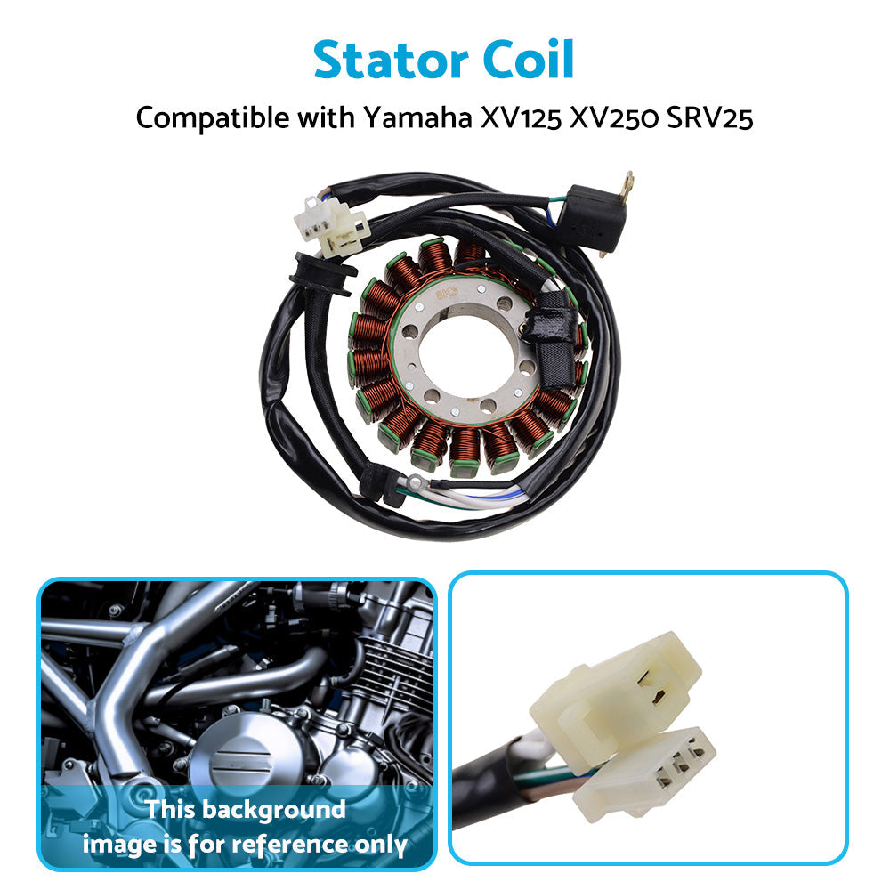 Stator Coil Suitable For Yamaha XV125 Virago, XV250, SRV250, Renaissa, XT600.