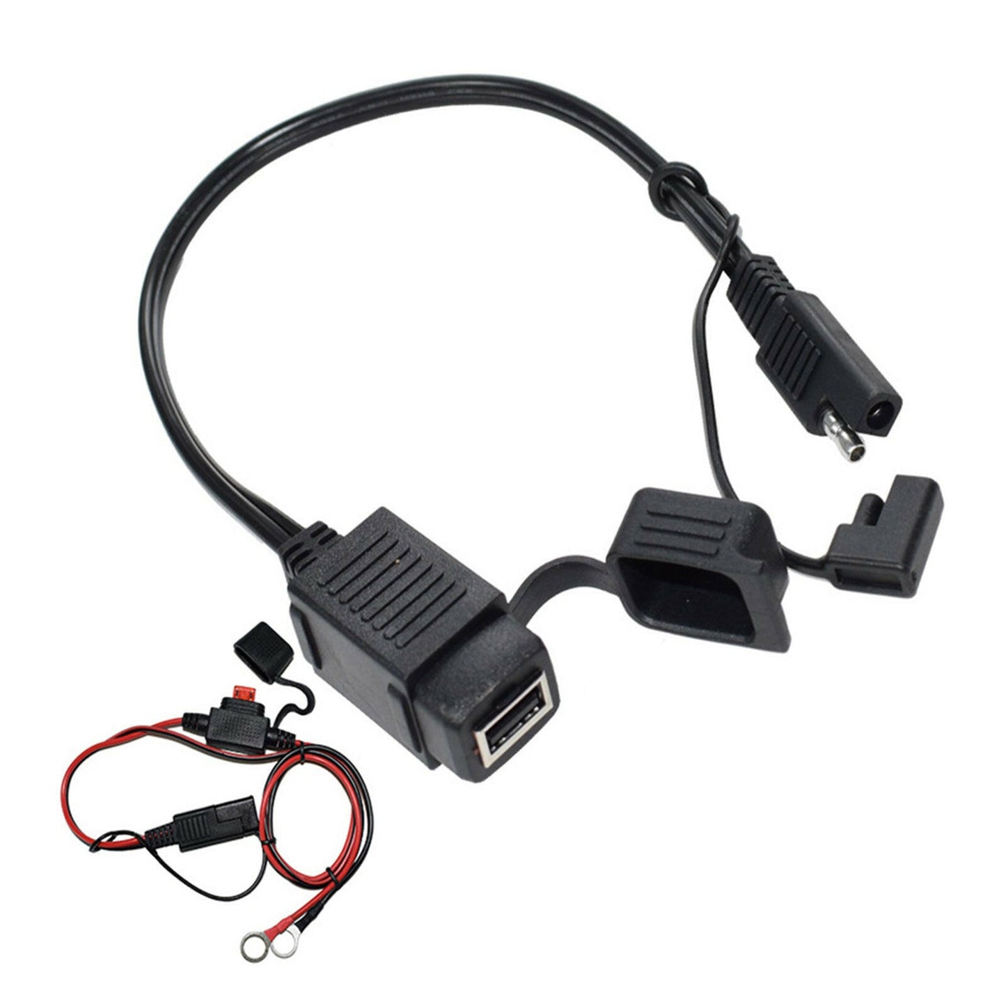 2x SAE to USB Charger Cable Adapter Waterproof Suitable For Motorcycle GPS Phone.