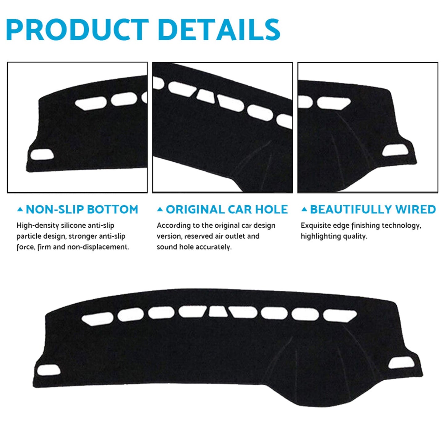 Black Non-Slip Dash Mat Suitable for Skoda Octavia Mk3 Dashboard Cover