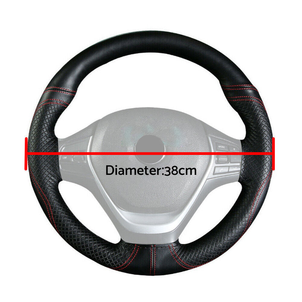 Premium Leather DIY Steering Wheel Cover Suitable For Car – 38cm Auto Protection With Needle
